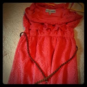 Pink flowing mid length spring dress